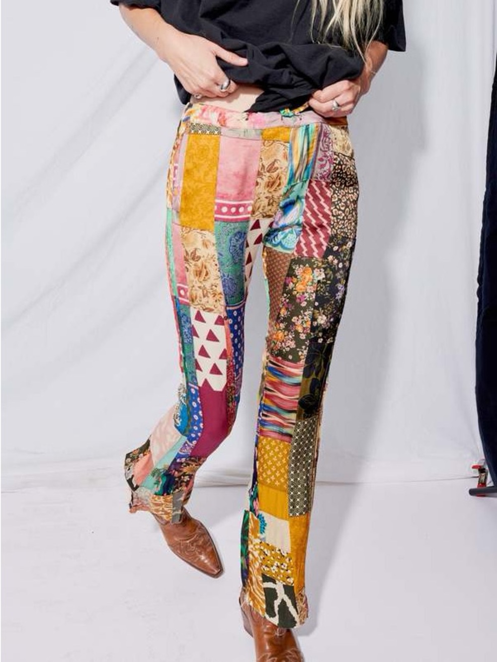 Marques Almeida Slim Fit Patchwork Pajama Pants Trousers Sz 12